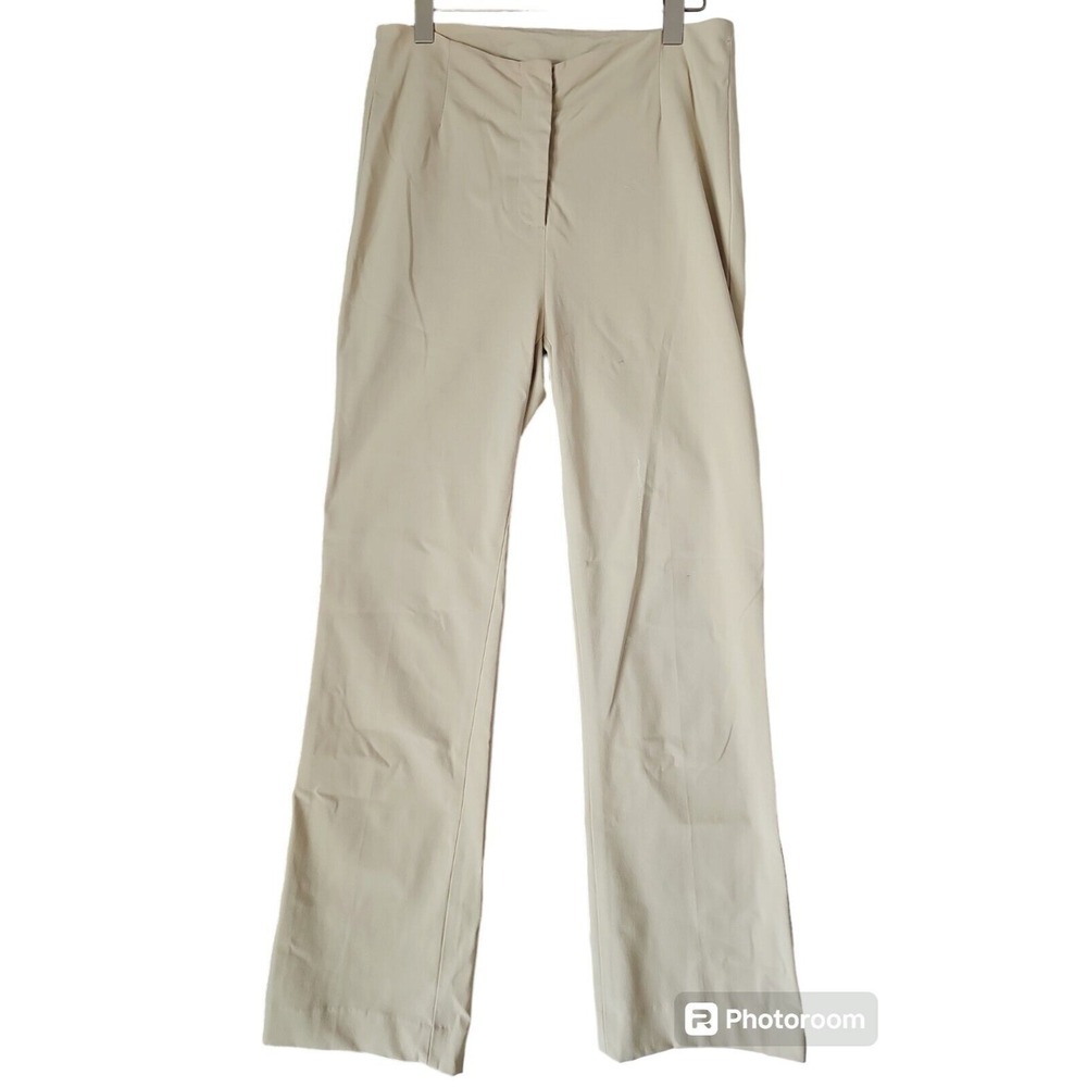 NINA MCLEMORE Womens Beige Size‎ 6 Stretch High Waisted Wide Leg Pants